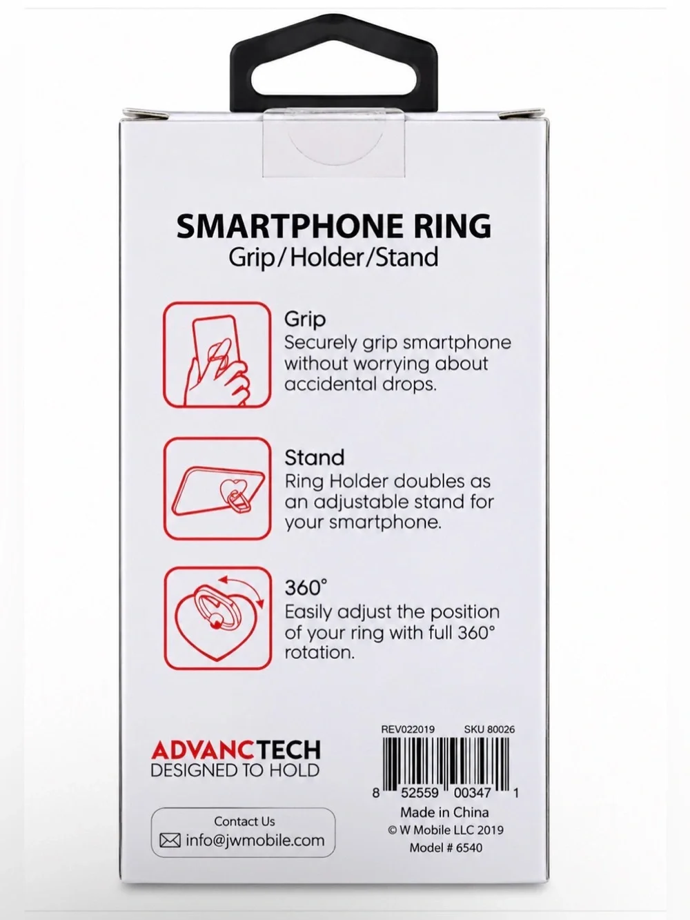 Primo Smartphone Ring - Silver Glitter Heart